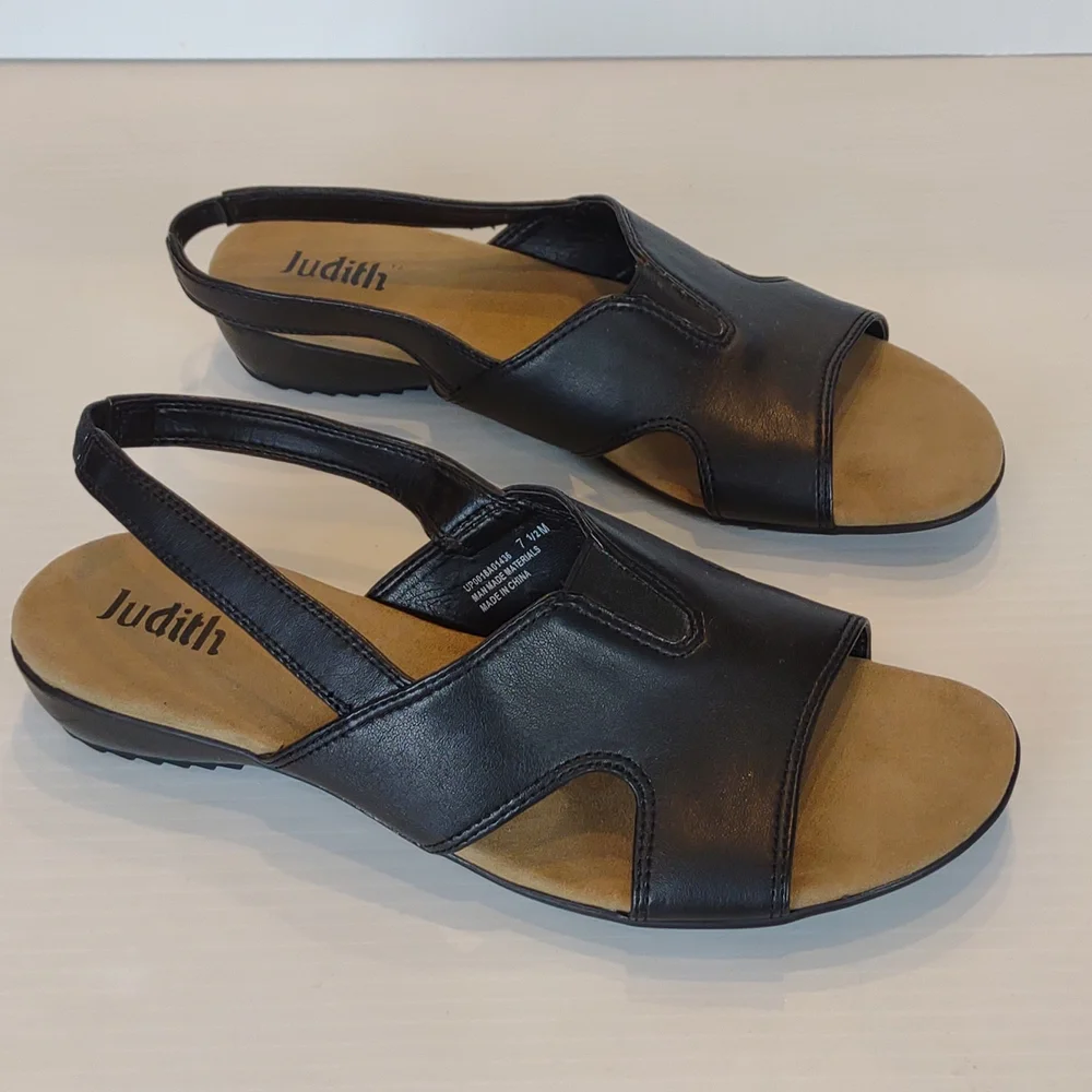 Judith Black Slingback Open Toe Sandal